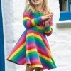 Frugi Pink Organic Cotton Rainbow Full Skirt Skater Dress -Our Lil Trends Sales Store unnamed file 110