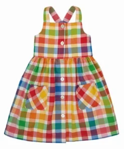 Frugi Pink Organic Rainbow Check Summer Dress -Our Lil Trends Sales Store unnamed file 130
