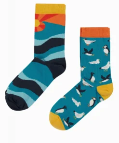 Frugi Adult Blue Organic Socks - Sealife