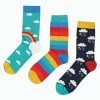 Frugi Blue Rainbow Organic Cotton Socks 3 Pack
