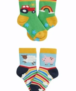 Frugi Natural Farm Organic Grippy Non Slip Socks 2 Pack -Our Lil Trends Sales Store unnamed file 163