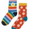 Frugi Adult Daisy Orange Organic Socks 2 Pack