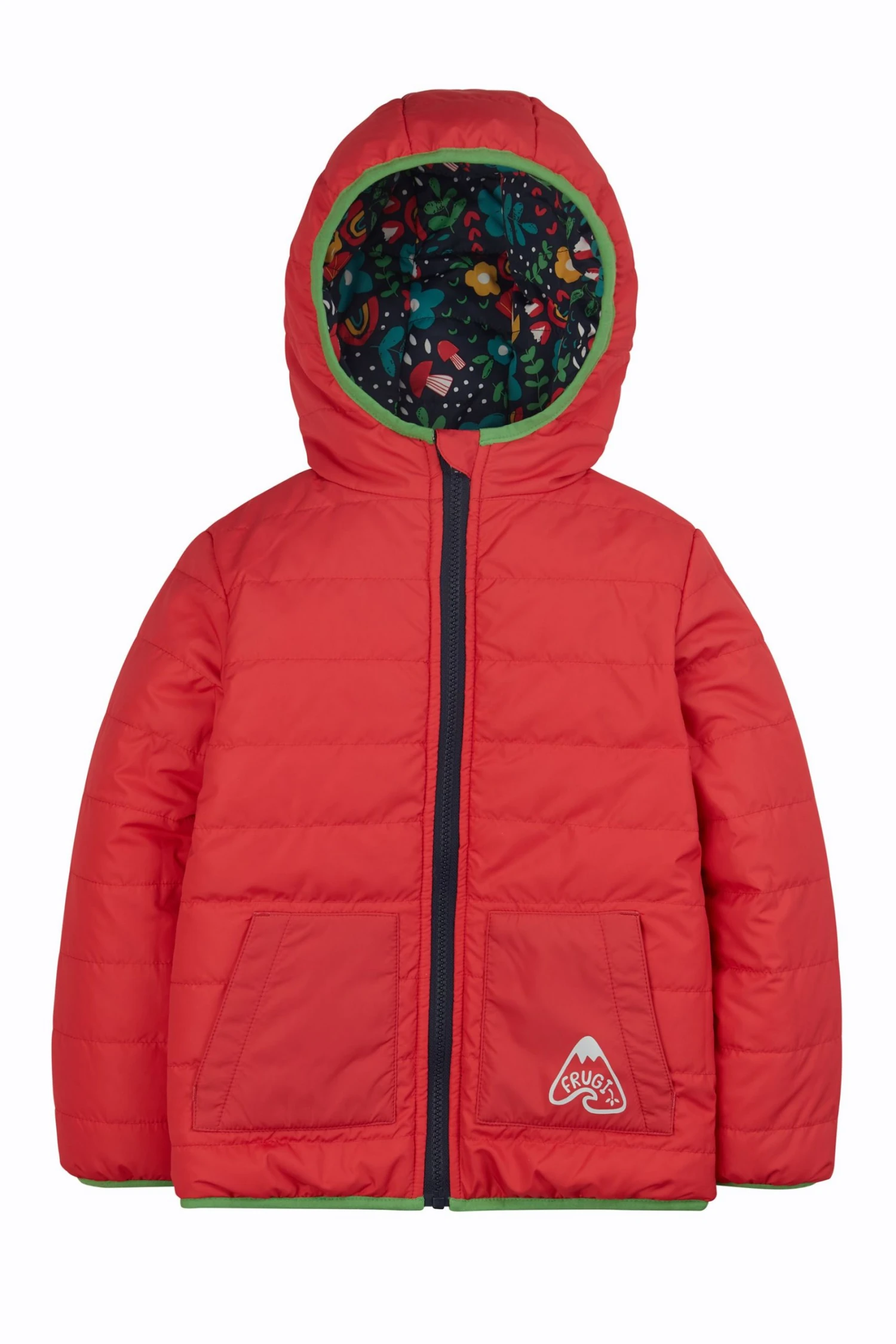 Frugi Pink Reversible Toasty Bright Floral Jacket 4 Frugi Pink Reversible Toasty Bright Floral Jacket - Image 2