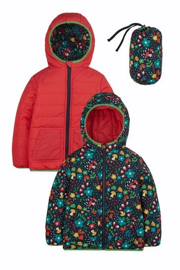 Frugi Pink Reversible Toasty Bright Floral Jacket 9 Frugi Pink Reversible Toasty Bright Floral Jacket - Image 7
