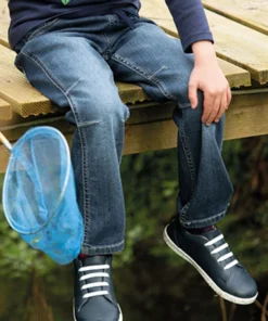 Frugi Blue Organic Cotton Concave Soft Waist Pull-Up Jeans