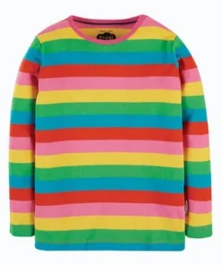 Frugi Pink Organic Cotton Rainbow Stripe Long Sleeve Top -Our Lil Trends Sales Store unnamed file 20