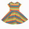 Frugi Organic Natural Rainbow Stripe Spring Skater Dress