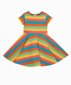 Frugi Organic Natural Rainbow Stripe Spring Skater Dress -Our Lil Trends Sales Store unnamed file 201 scaled