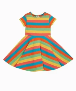 Frugi Organic Natural Rainbow Stripe Spring Skater Dress -Our Lil Trends Sales Store unnamed file 202