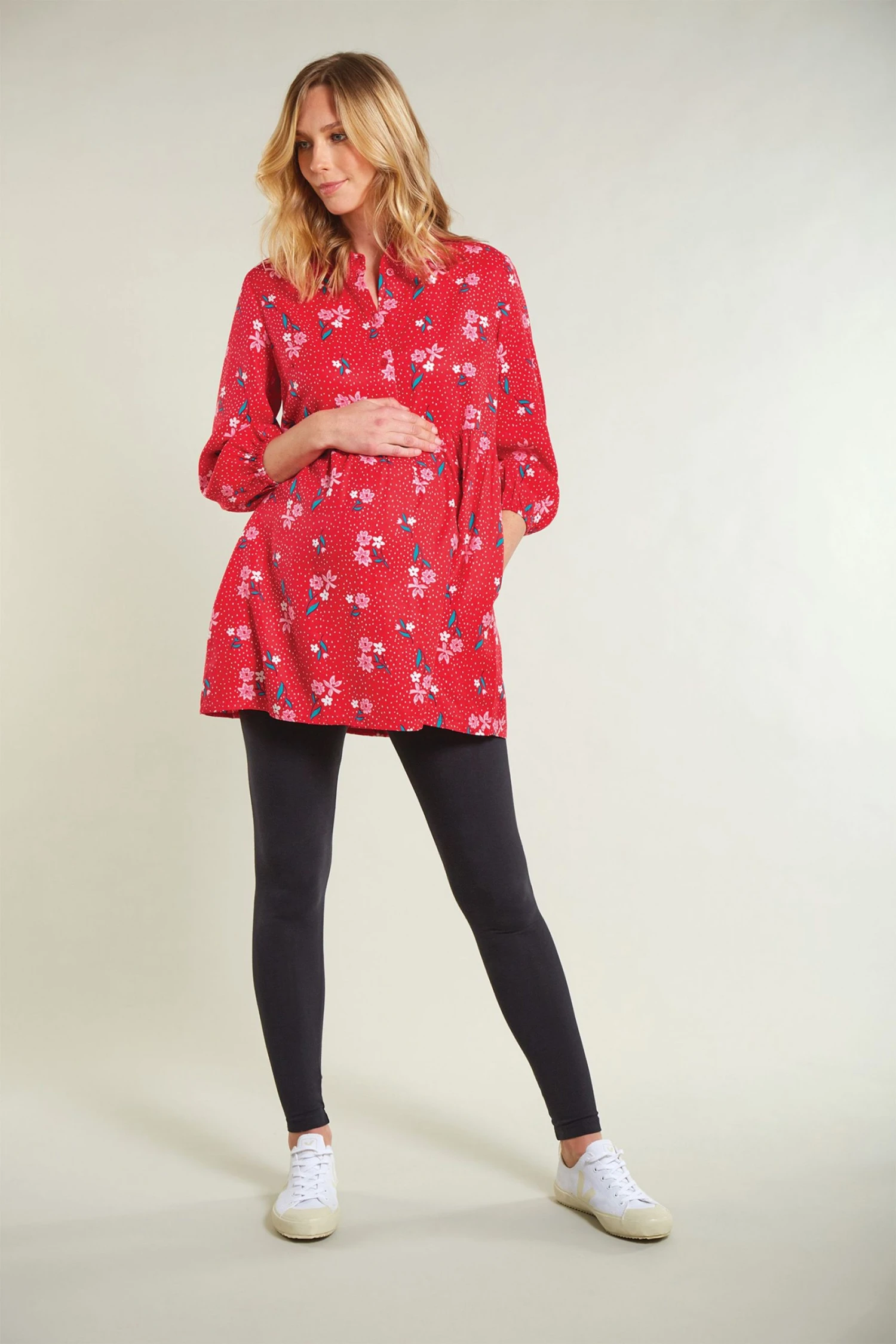 Frugi Red Maternity And Nursing Organic Floral Tunic 5 Frugi Red Maternity And Nursing Organic Floral Tunic - Image 3