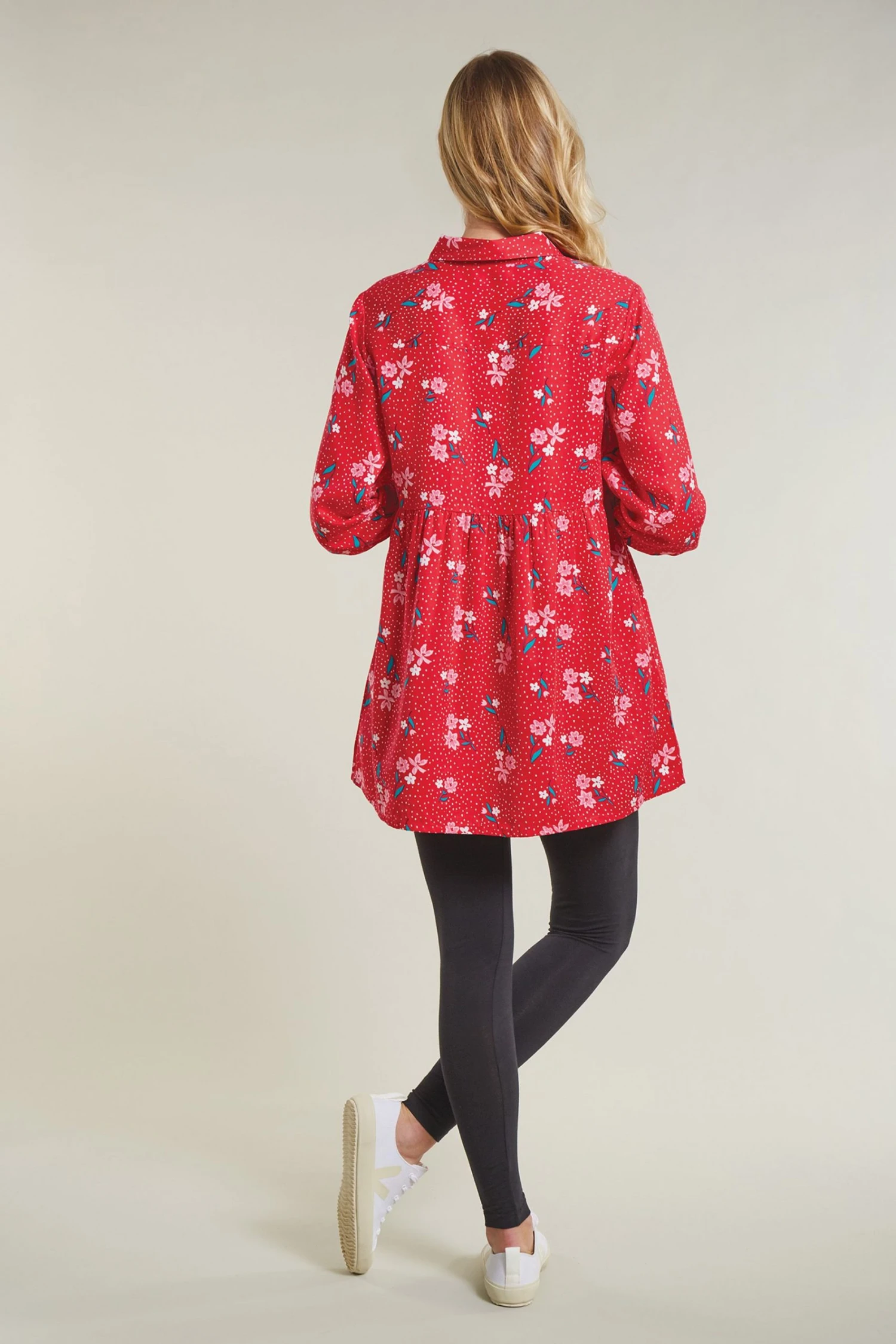 Frugi Red Maternity And Nursing Organic Floral Tunic 6 Frugi Red Maternity And Nursing Organic Floral Tunic - Image 4