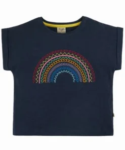 Frugi Organic Navy Boxy Short Sleeve Top Rainbow -Our Lil Trends Sales Store unnamed file 220