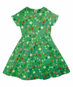 Frugi Green Organic Floral Sarah Slub Skater Dress -Our Lil Trends Sales Store unnamed file 223