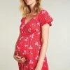 Frugi Maternity And Nursing Red Organic Floral Midi Dress -Our Lil Trends Sales Store unnamed file 237