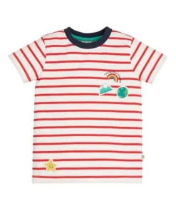Frugi Red Stripe Organic Rainbow Applique Top -Our Lil Trends Sales Store unnamed file 24