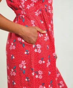 Frugi Maternity And Nursing Red Organic Floral Midi Dress -Our Lil Trends Sales Store unnamed file 241 scaled