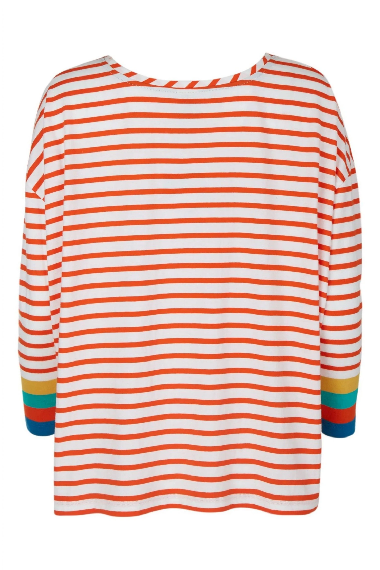 Frugi Organic Orange Stripe Ladies Long Sleeve Top 5 Frugi Organic Orange Stripe Ladies Long Sleeve Top - Image 3