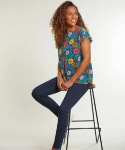 Frugi Maternity & Nursing Organic Navy Blue Dahlias Top -Our Lil Trends Sales Store unnamed file 27 scaled
