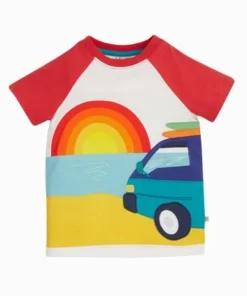Frugi Red Organic Sunset Campervan T-Shirt -Our Lil Trends Sales Store unnamed file 276