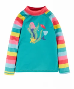 Frugi Blue Rainbow Stripe Mermaid UPF 50+ Sun Safe Rash Vest -Our Lil Trends Sales Store unnamed file 294 scaled