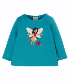 Frugi Organic Cotton Blue Piskie Appliqué Top