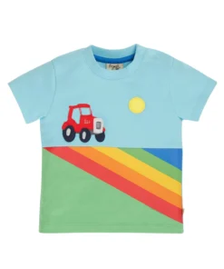 Frugi Blue Organic Short Sleeve Tractor T-Shirt