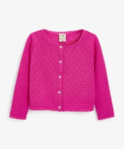 Frugi Organic Cotton Pink Pointelle Cardigan -Our Lil Trends Sales Store unnamed file 342 scaled