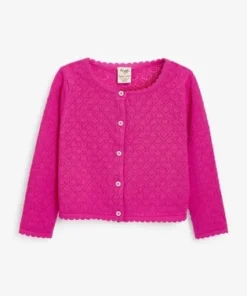 Frugi Organic Cotton Pink Pointelle Cardigan -Our Lil Trends Sales Store unnamed file 343