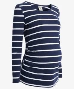 Frugi Maternity Organic Navy Blue Stripe Long Sleeve Top -Our Lil Trends Sales Store unnamed file 353 scaled