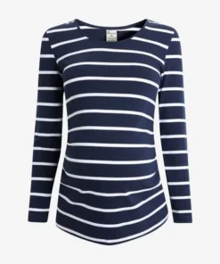 Frugi Maternity Organic Navy Blue Stripe Long Sleeve Top -Our Lil Trends Sales Store unnamed file 354