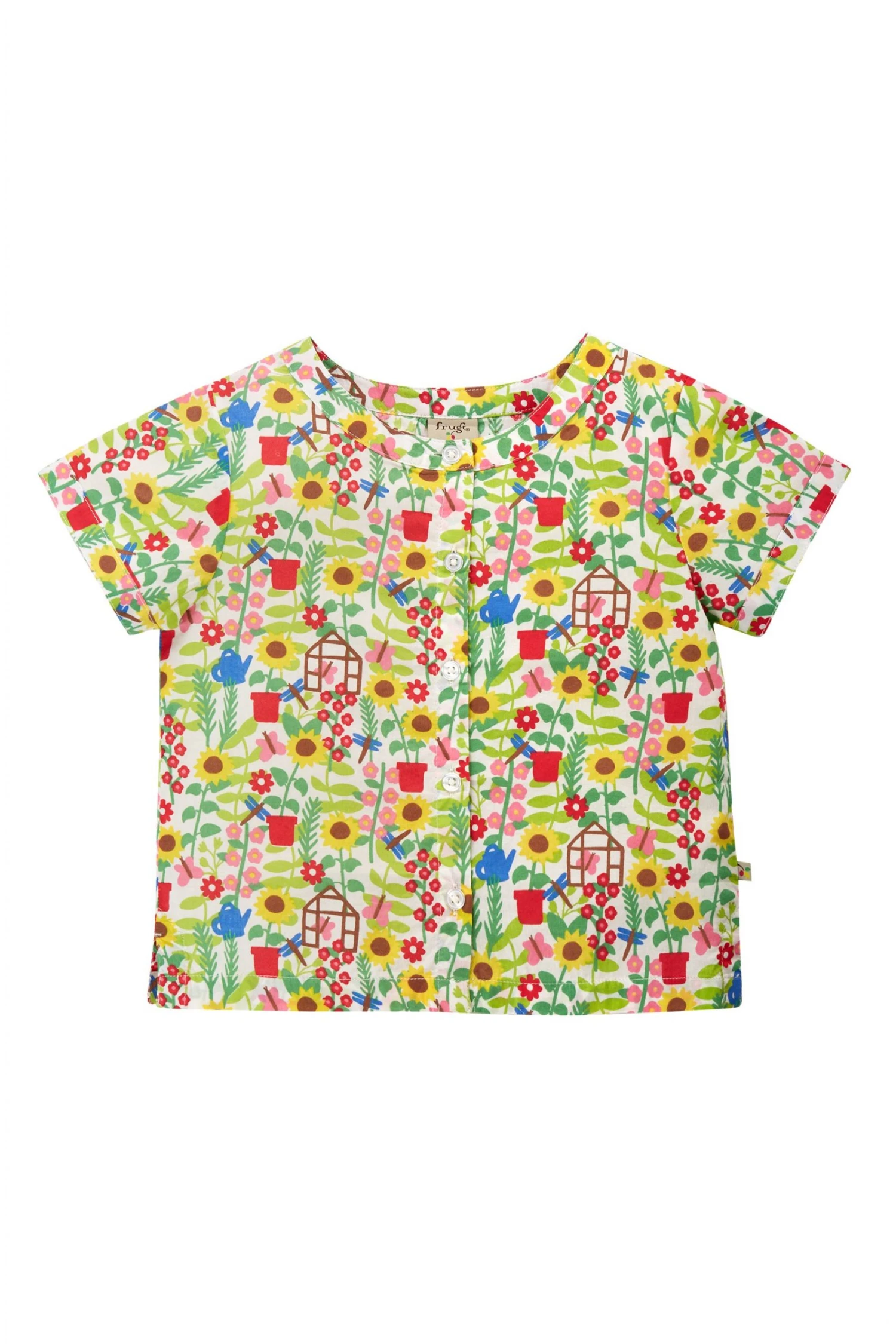 Frugi White Organic Floral Print Shirt 5 Frugi White Organic Floral Print Shirt - Image 3