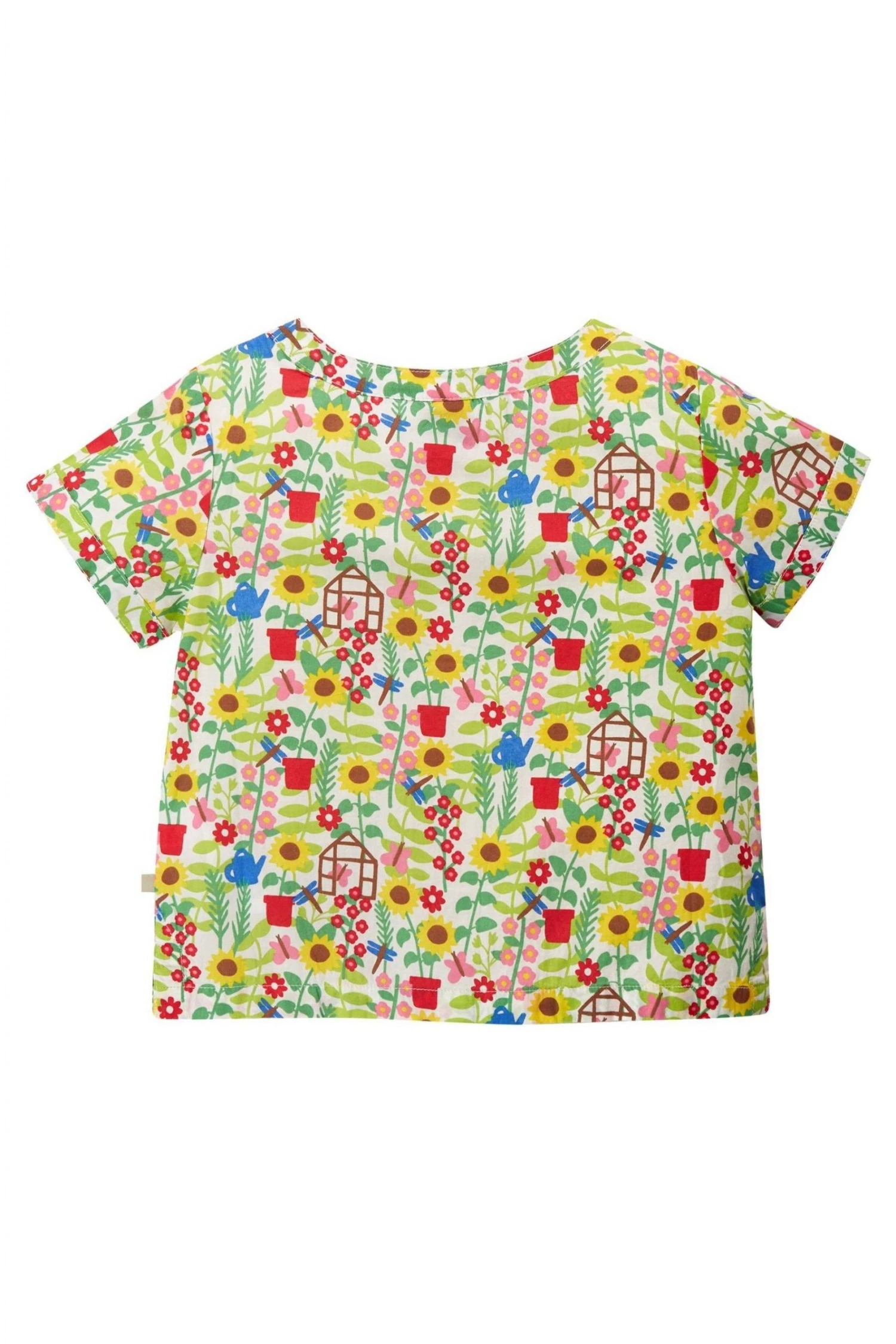 Frugi White Organic Floral Print Shirt 6 Frugi White Organic Floral Print Shirt - Image 4