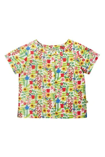 Frugi White Organic Floral Print Shirt 7 Frugi White Organic Floral Print Shirt - Image 5