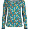 Frugi Teal Blue Organic Dahlias Long Sleeve Top -Our Lil Trends Sales Store unnamed file 396
