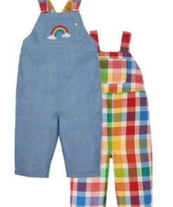 Frugi Pink Reversible Rainbow Check Dungarees -Our Lil Trends Sales Store unnamed file 406