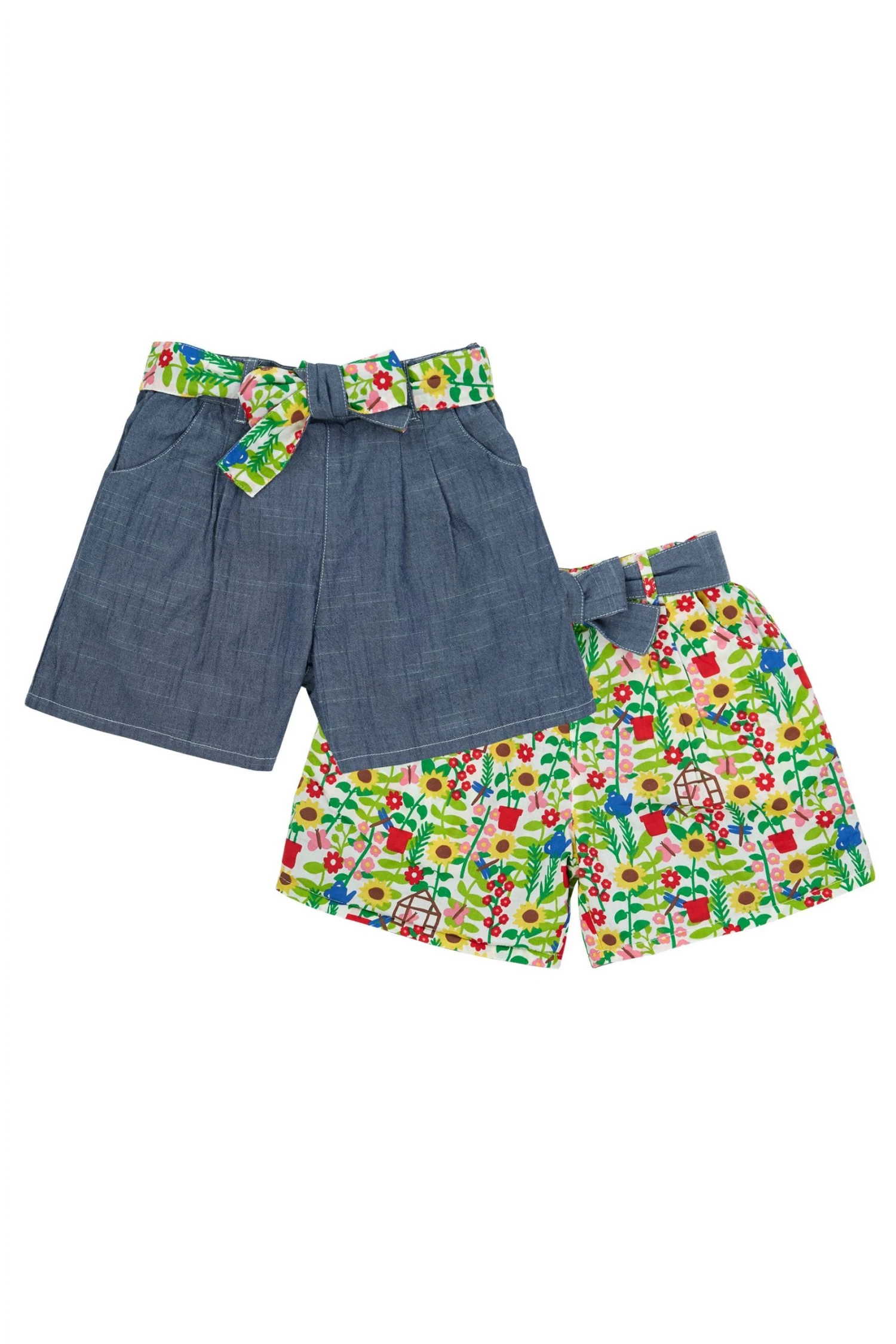 Frugi Blue Reversible Chambray Shorts 3 Frugi Blue Reversible Chambray Shorts