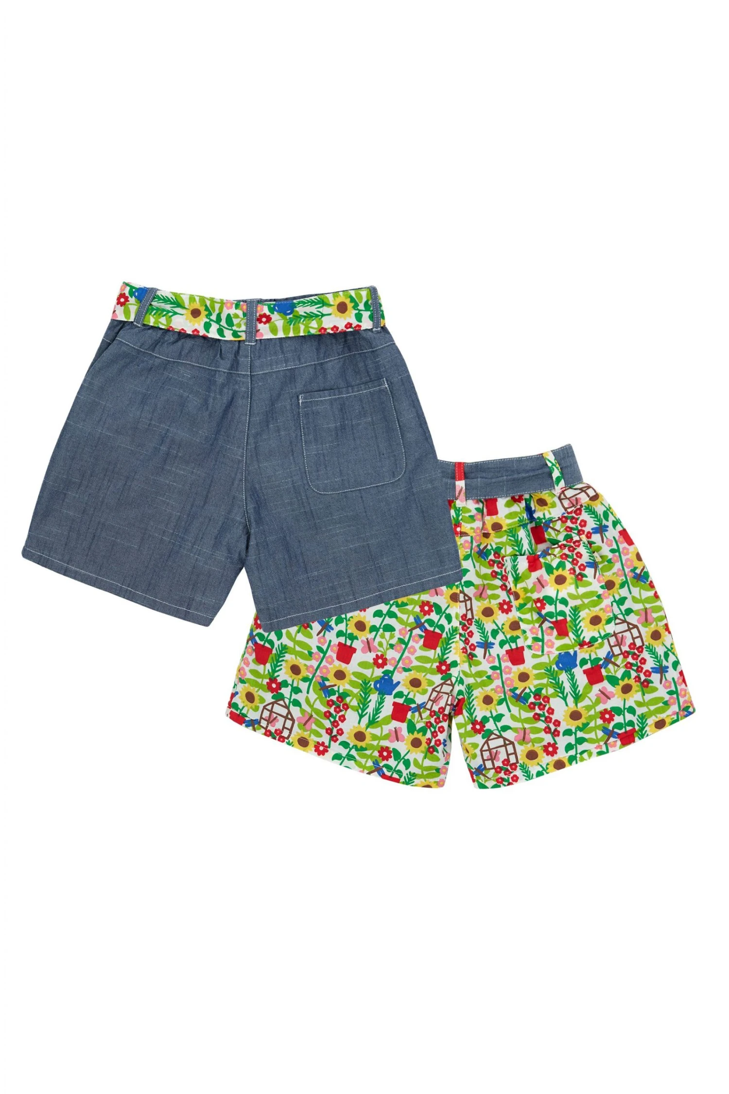 Frugi Blue Reversible Chambray Shorts 4 Frugi Blue Reversible Chambray Shorts - Image 2