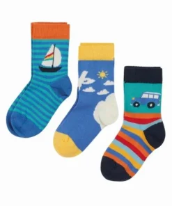 Frugi Natural Organic Rainbow Transport Little Socks 3 Pack -Our Lil Trends Sales Store unnamed file 459