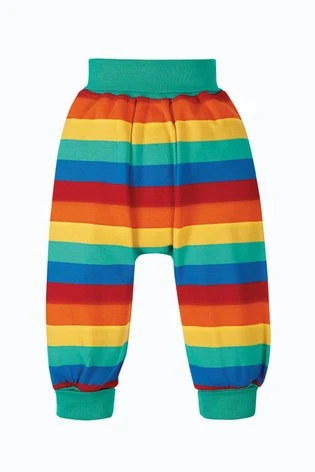 Frugi Red Rainbow Stripe Organic Cotton Harem Style Trousers 6 Frugi Red Rainbow Stripe Organic Cotton Harem Style Trousers - Image 4