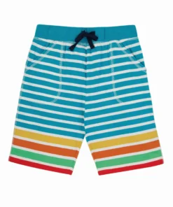 Frugi Blue Organic Rainbow Jersey Shorts