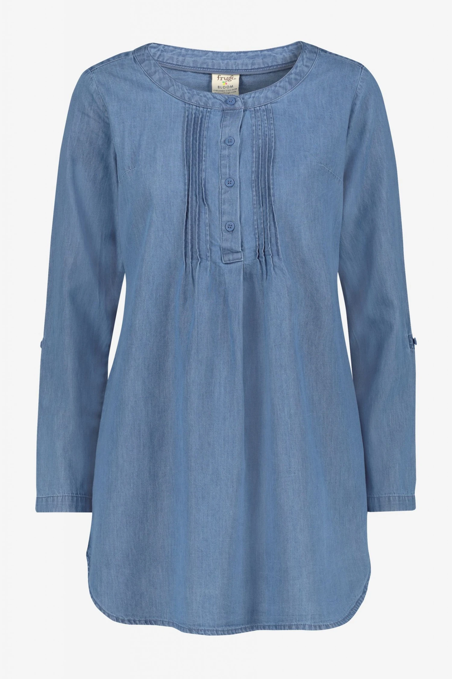 Frugi Blue Denim Pintuck Maternity Or Breastfeeding Cotton Tunic 7 Frugi Blue Denim Pintuck Maternity Or Breastfeeding Cotton Tunic - Image 5