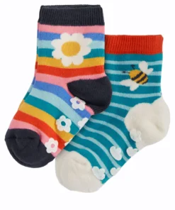 Frugi Daisy Natural Organic Grippy Non Slip Socks 2 Pack