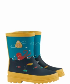 Frugi Blue Waterproof Sea Explorer Wellington Boots