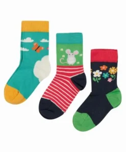 Frugi Organic Blue Mouse Floral Little Socks 3 Pack -Our Lil Trends Sales Store unnamed file 550
