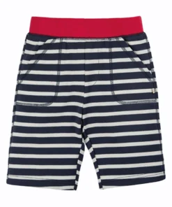 Frugi Blue Organic Stripe Favourite Beach Shorts