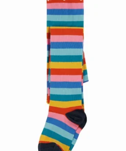 Frugi Pink Organic Rainbow Stripe Tights