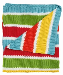 Frugi Natural Organic Rainbow Stripe Blanket