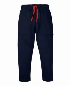 Frugi Navy Blue Organic Cotton Plain School Joggers