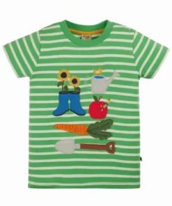 Frugi Green Organic Stripe National Trust Gardening T-Shirt -Our Lil Trends Sales Store unnamed file 57