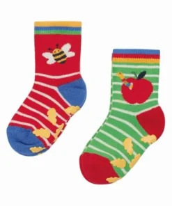 Frugi Blue Organic The National Trust Garden Grippy Socks 2 Pack -Our Lil Trends Sales Store unnamed file 600